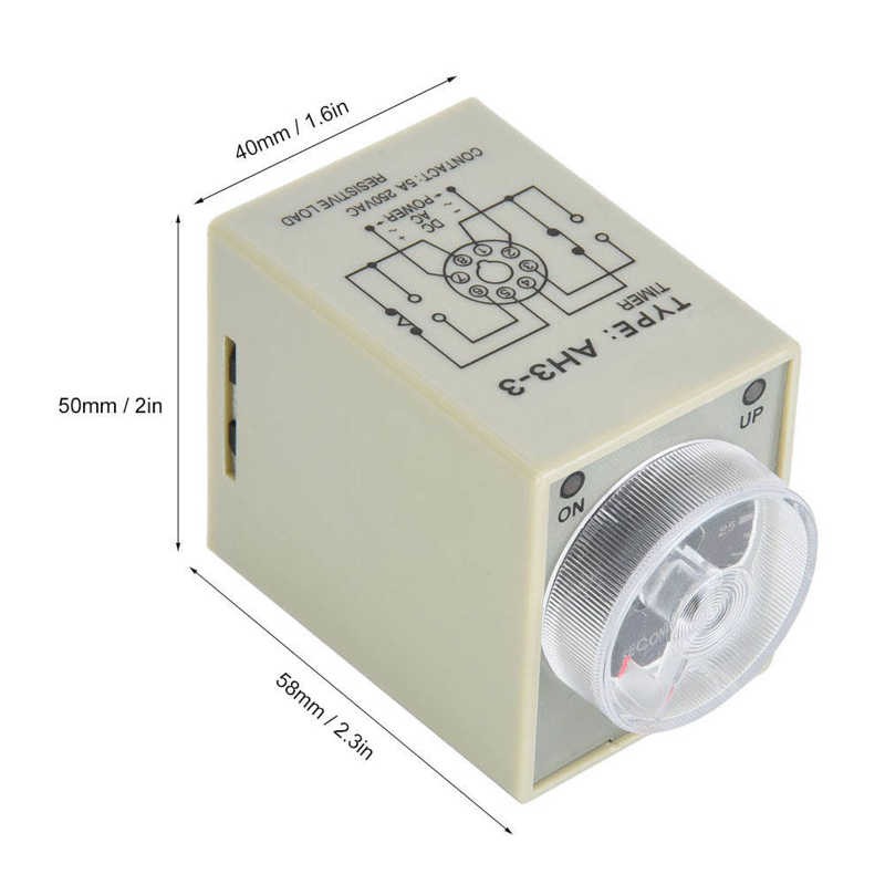 Rơ Le Canh Thời Gian 30s 8 Pins 35mm Din-Rail Cho Hệ Thống Công Suất 12v / 24v / 110v / 220v