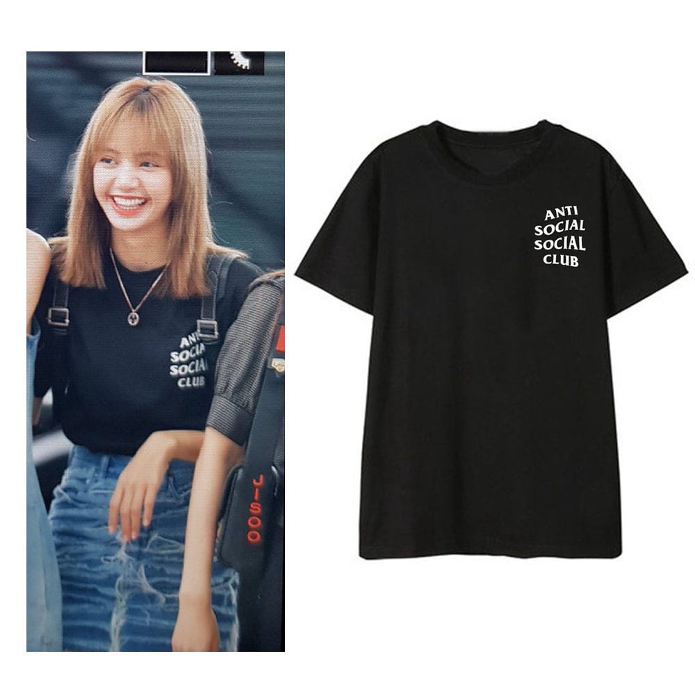 Áo thun độc chất Kpop Lisa Tshirt T-Shirt Blackpink Logo Anti Social Social Club giá siêu rẻ