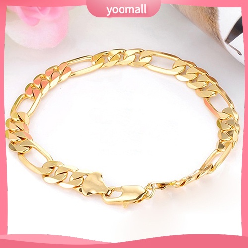 Vòng Tay Mạ Vàng 18K Sang Trọng Cho Nam 7mm