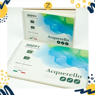 [Zest Corner] Sổ màu nước lò xo HAPPY ACQUERELLO 300 GSM