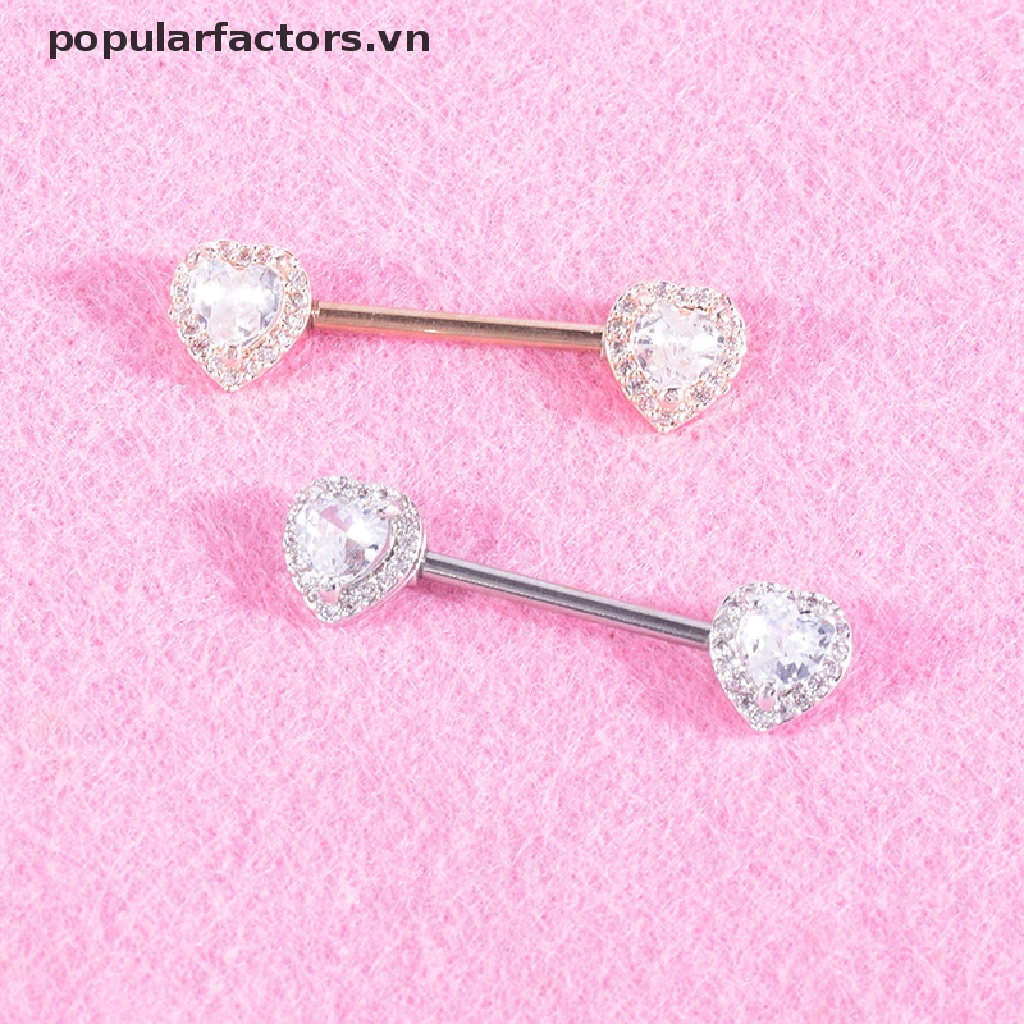1 Khuyên Nhũ Hoa Hình Trái Tim Bằng Thép Phẫu Thuật