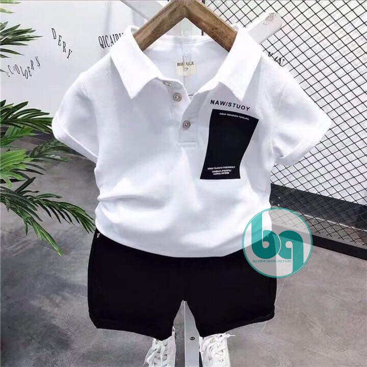 Quần áo bé trai, 9-22 kg, Set Polo basic quần Jean cho bé trai sành điệu hàng chuẩn size  hongvybaby NW
