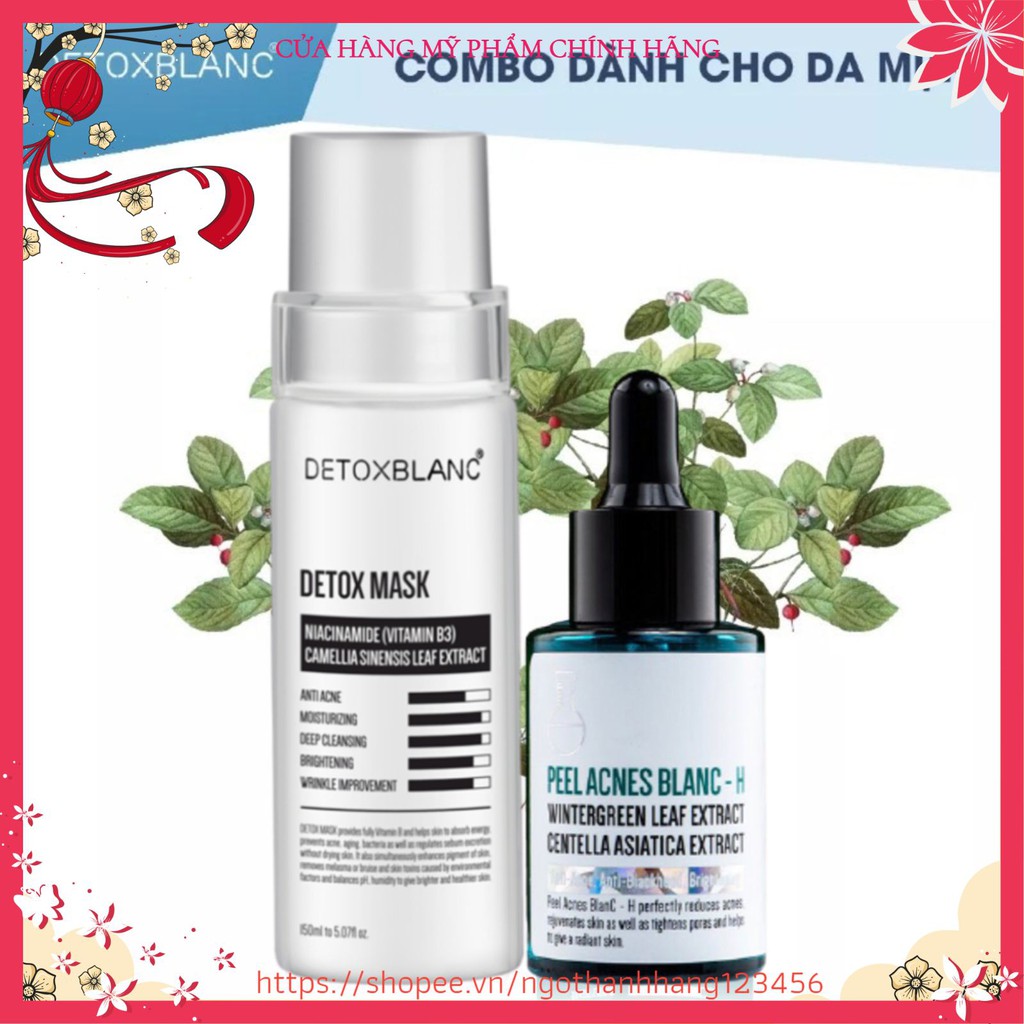 🎀🎀🎀combo detox blanc mặt nạ sủi bọt và serum mụn mẫu H 🎀🎀🎀