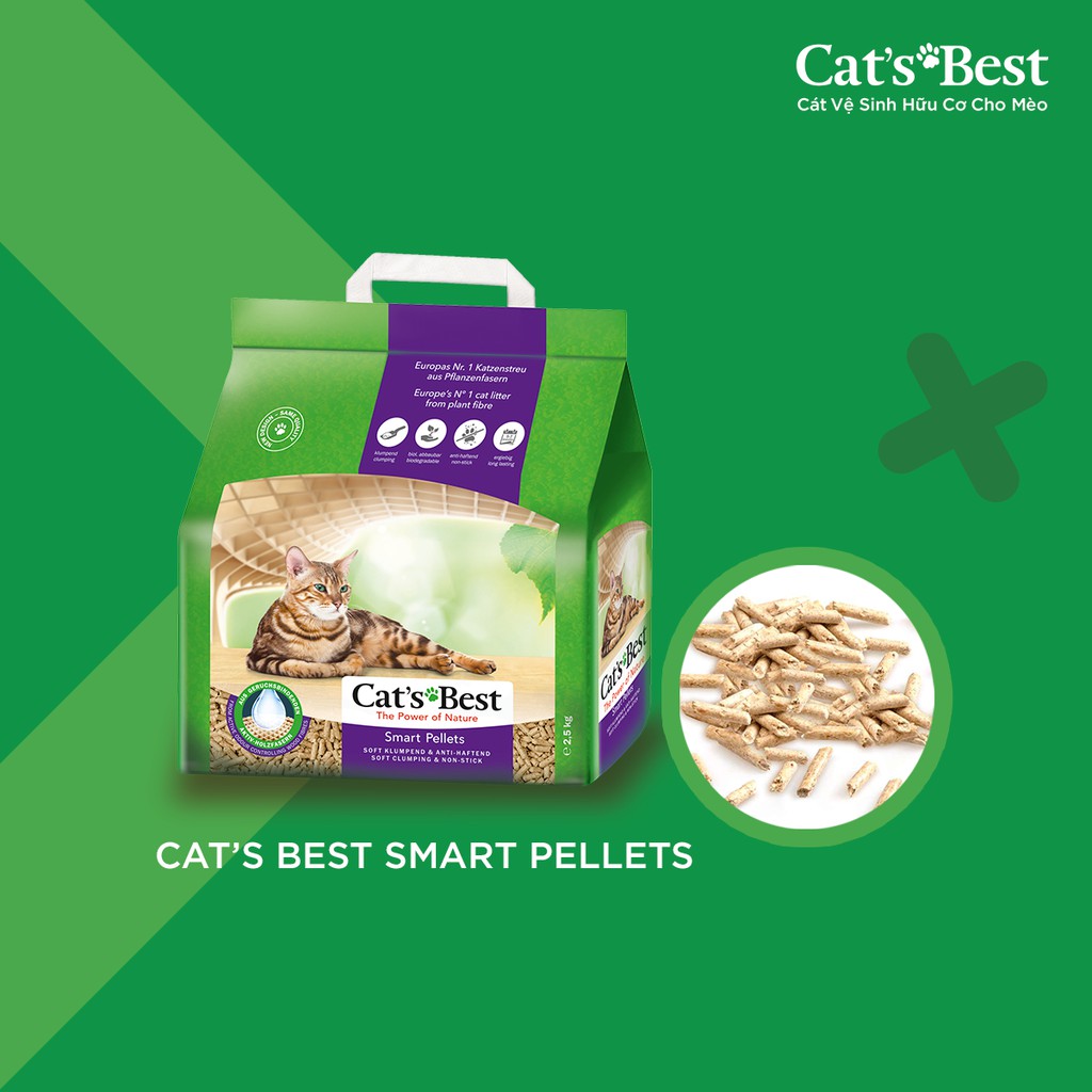 [Mã 44FMCGSALE1 giảm 10% đơn 250K] Cát vệ sinh cho mèo - Cat's Best - Smart Pellets loại 5kg