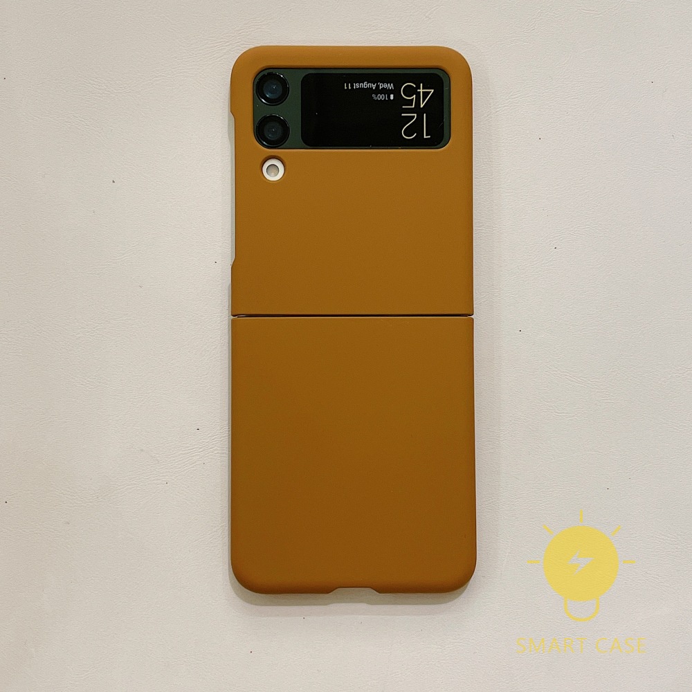 Ốp điện thoại TPU màu kem/Caramel/socola bảo vệ chống sốc cho SAMSUNG Galaxy Z Flip