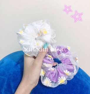 (Ảnh thật shop chụp) Cột tóc scrunchie 2 lớp hoa cúc