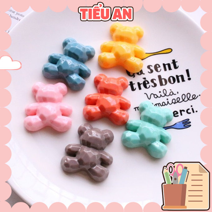 Charm (C222) slime/ Dụng Cụ Trang trí [Ko Keo &amp; Nút] Hình Gấu đa sắc