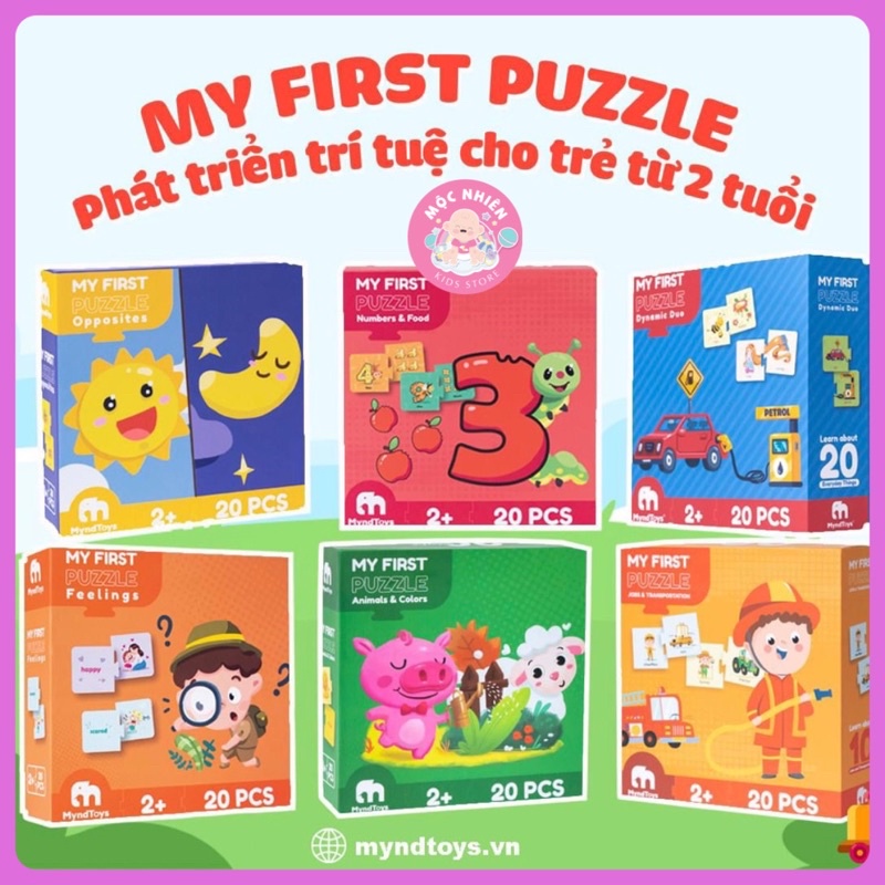 Đồ Chơi Xếp Hình Ghép Cặp Đầu Tiên Cho Bé Từ 2 Tuổi Nhiều Chủ Đề - Myndtoys My First Puzzle