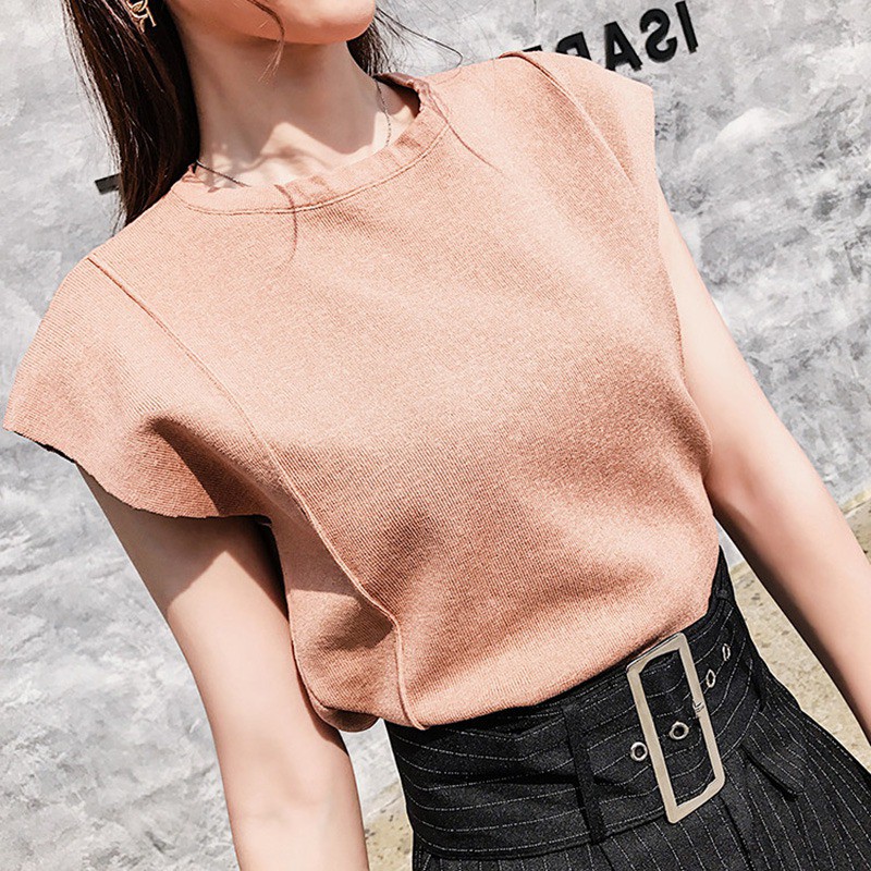 Áo thun tay ngắn cổ tròn thời trang mùa hè xinh xắn cho nữ