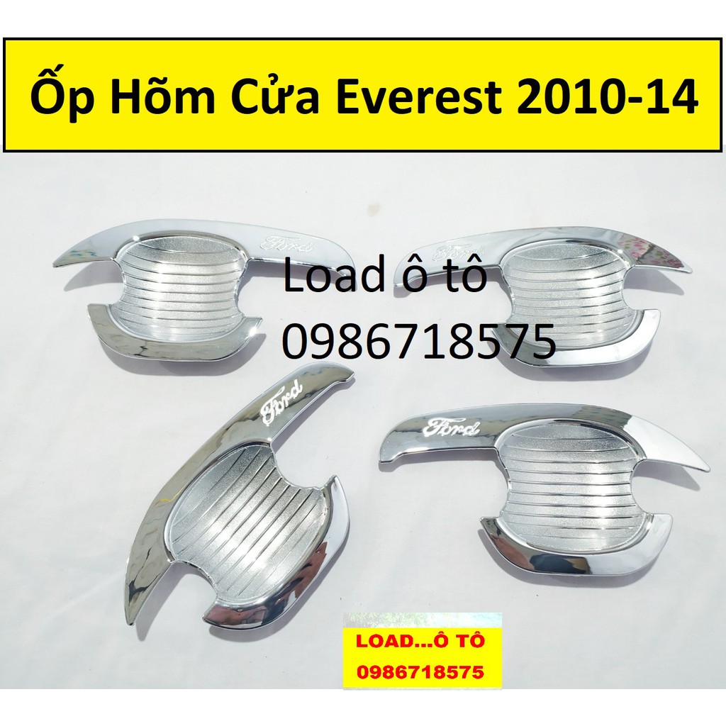 Ốp Hõm Cửa Ford Everest 2010-2015 Nhựa ABS Mạ Crom Sáng Bóng