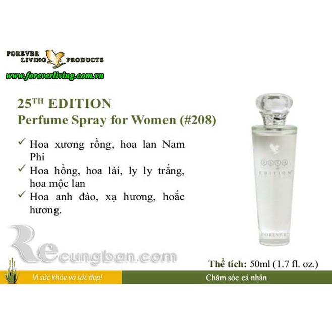 [GIÁ RẺ] NƯỚC HOA NỮ 25TH Edition Perfume Spray for Women 208 FLP. 50ml.