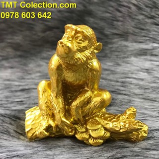 Tượng Con Khỉ Vàng; Màu vàng; Kích thước 8 x 5.5 x 8cm (Dài X Rộng X Cao) - SP005237