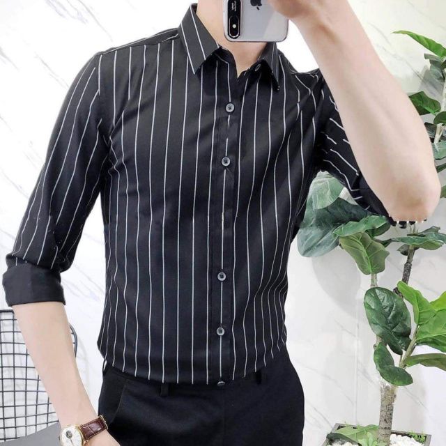 Áo Sơ Mi Nam, Sơ Mi Kẻ Sọc Hàn Quốc Chất Đẹp Mẫu Mới 2019