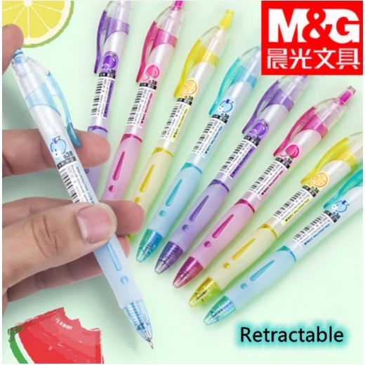 Bút bi nước mực gel bút bi cute mực xanh dương ngòi 0.38 mm màu Hoa quả dễ thương