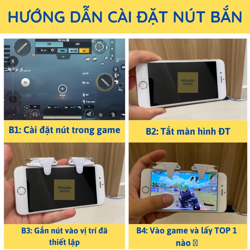 Nút bắn PUBG X1 cho các máy siêu dày 10MM tay cầm chơi game điện thoại tay cầm chơi game pubg Minado store | BigBuy360 - bigbuy360.vn