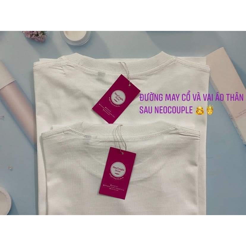 Áo Thun ĐÔI fom rông màu trắng , nam nữ in chibi chất cotton cao cấp