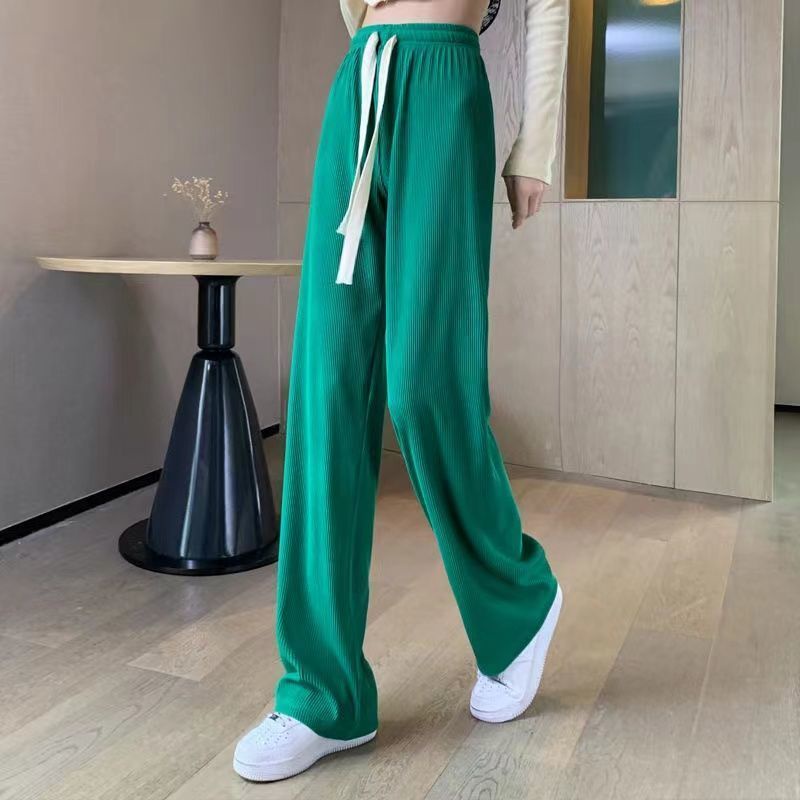 Quần ống rộng Lưng Thun Co Giãn Phong Cách Hàn Quốc Thời Trang Xuân Hè Cho Nữ
