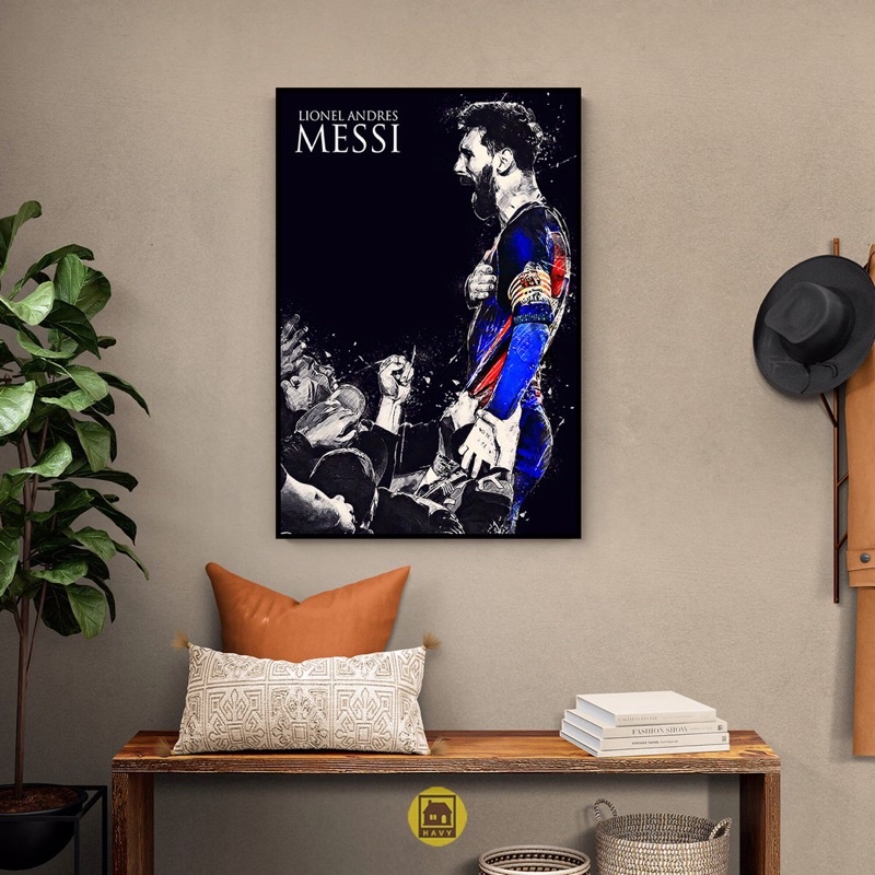 Tranh Messi mica tráng gương