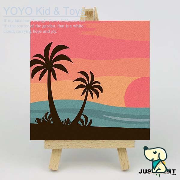 YoYo❤️ Wall Art /Dầu Số Hóa Tự Tô Màu Theo Số/  DIY Canvas Acrylic Paint / Painting kit / Deco Colouring art / 20X20CM noframe 15 XH123