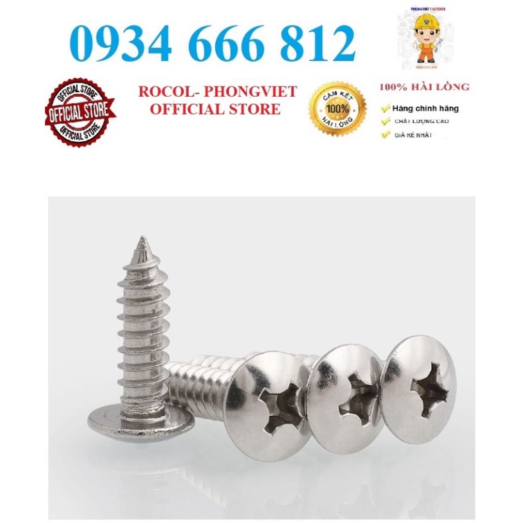 Vít gỗ đầu dù M5 inox201 M5x16, M5x20, M5x30