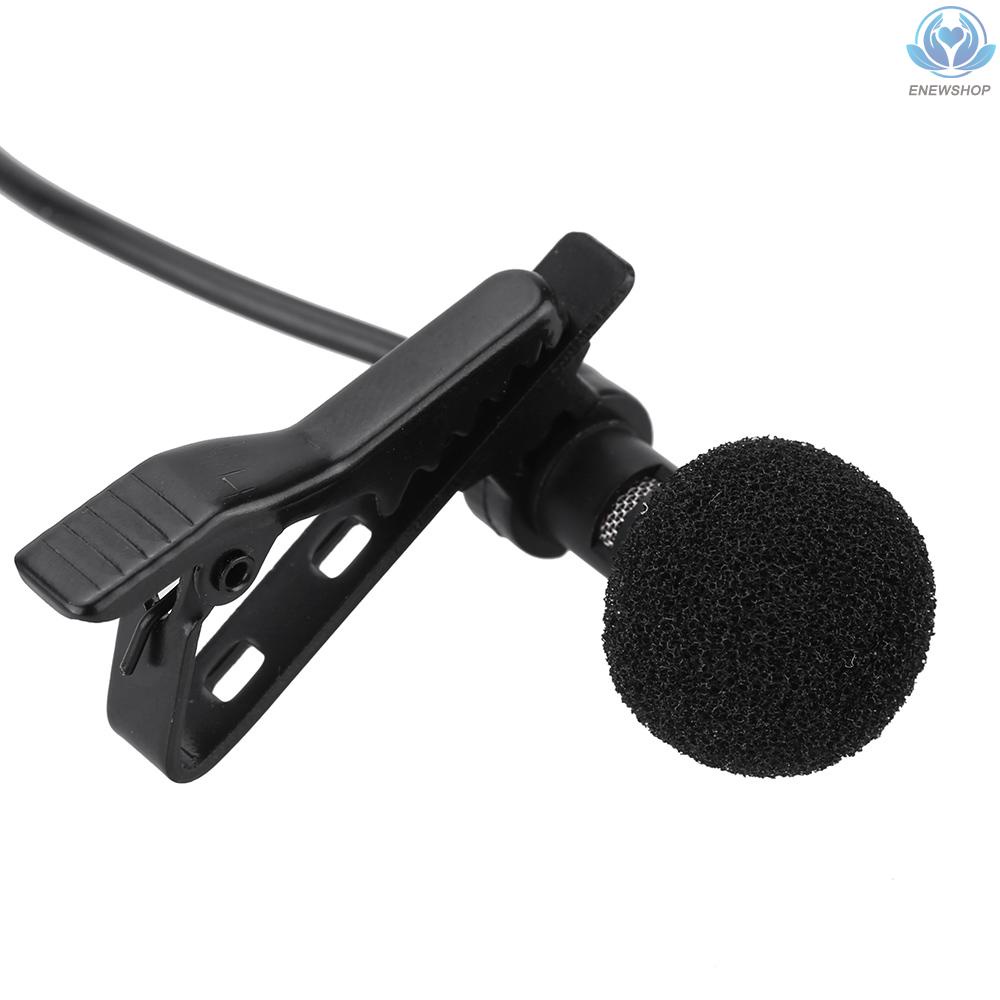 【enew】Mini Portable Clip-on Lapel Lavalier Hands-free 3.5mm Jack Condenser Wired Microphone Mic for iPhone iPad Smartphones Computer PC Laptop Loudspeaker