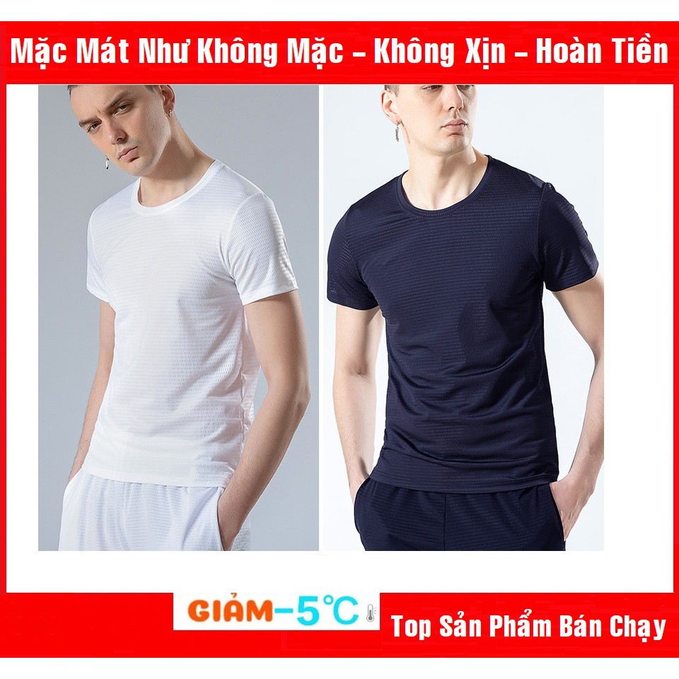 [KHÔNG XỊN, HOÀN TIỀN] Áo thun nam,ngắn tay, cổ tròn, lụa lưới thông hơi thoáng khí, áo lót nam thể thao, áo tập Gym | BigBuy360 - bigbuy360.vn