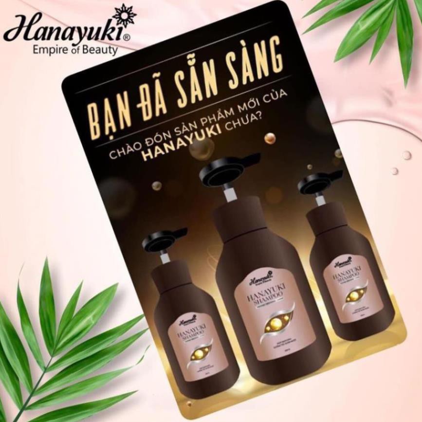 Siêu dầu gội Hanayuki Shampoo giảm gàu, mọc tóc, phục hồi tóc suông mượt - Chính hãng 100%