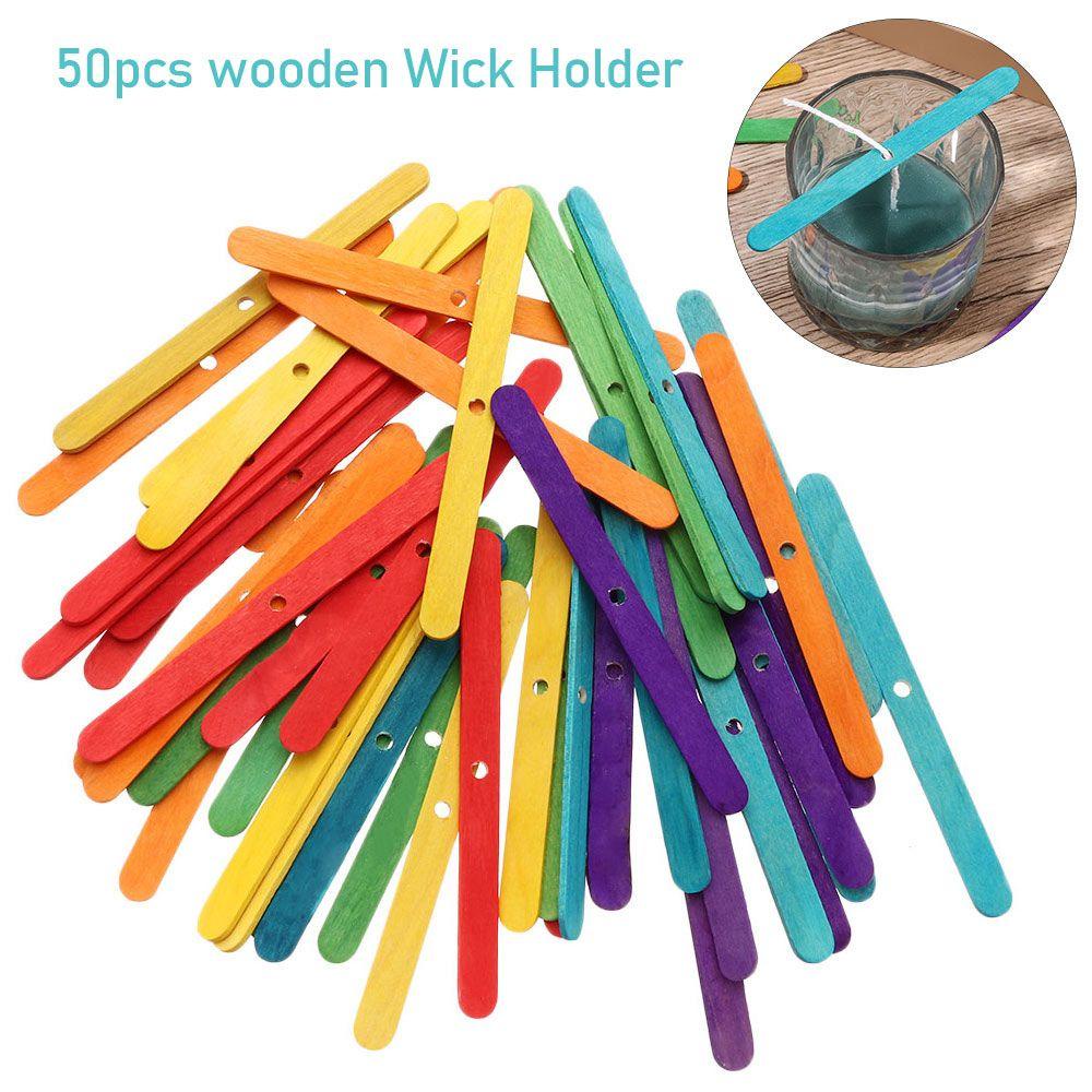 CONOPERY Bộ 50 Giá Đỡ Lõi Sáp Bằng Gỗ Làm Đồ Thủ Công Tiện Dụng