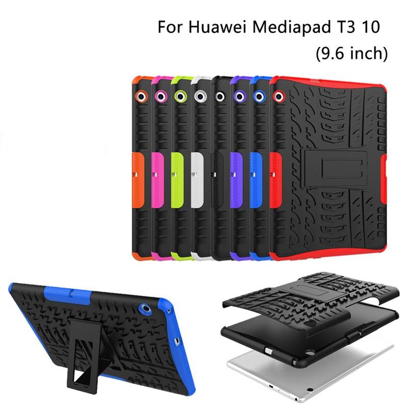 Đối với Ốp lưng Huawei Mediapad T3 10 T3 9,6 inch AGS-L09 AGS-L03 AGS-W09 Vỏ giáp cho máy tính bảng Silicone TPU + Đế chống va đập PC