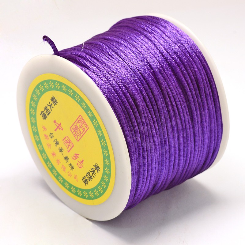 1roll Nylon Thread Rattail Satin Cord Pale Violet Red 1.0mm about 76.55 yards/roll