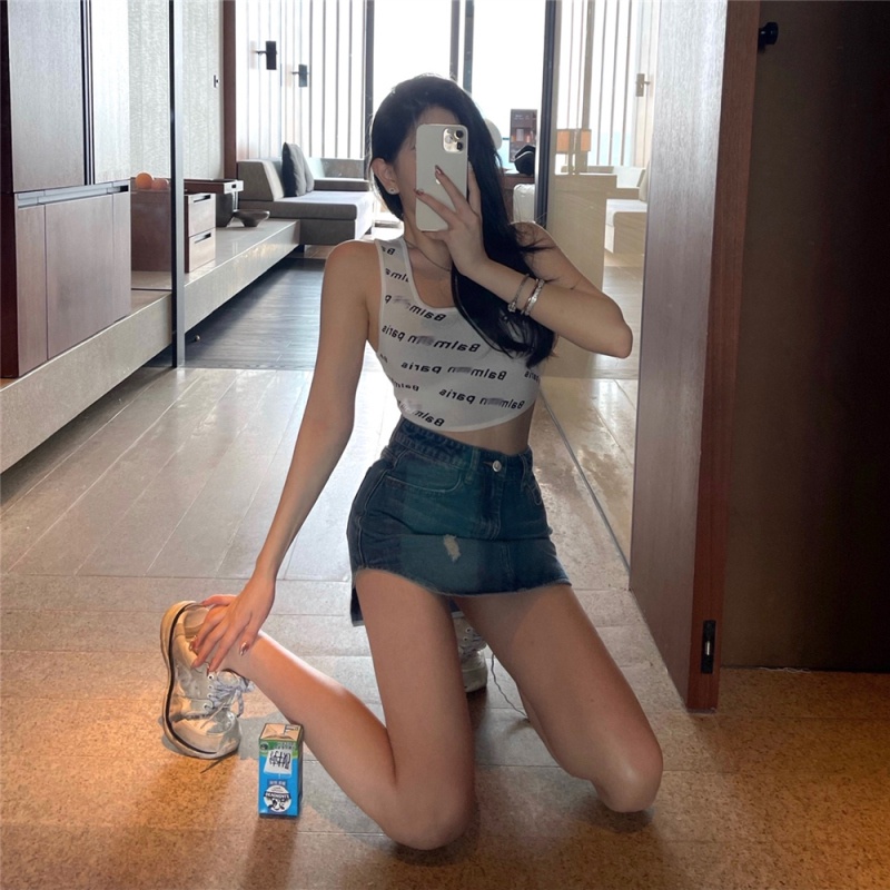 Chân Váy Denim Rách Thời Trang Dành Cho Nữ