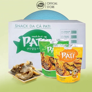 Thùng snack da cá pati cao cấp chiên giòn vị ớt xanh/ trứng muối