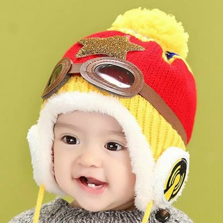 Mũ Len Lông Cừu Phi Công Cho Bé Trai Bé Gái