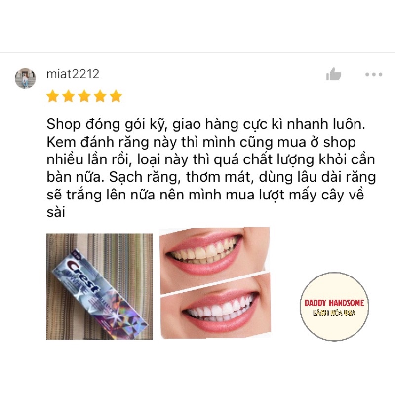 Kem Đánh Răng Crest 3D White Tẩy Trắng Răng Chính Hãng Mỹ