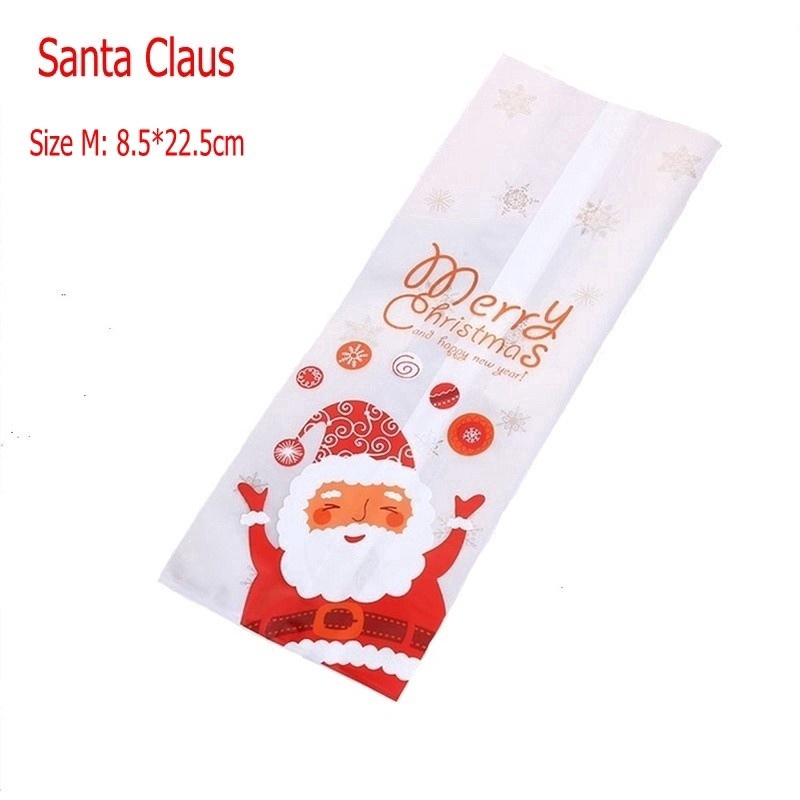 Set 25/50 túi đựng bánh quy DIY phong cách giáng sinh xinh xắn