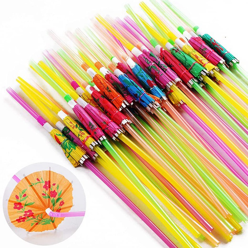 Bộ 150 Ống Hút Có Thể Uốn Cong Dùng Một Lần Trang Trí Tiệc