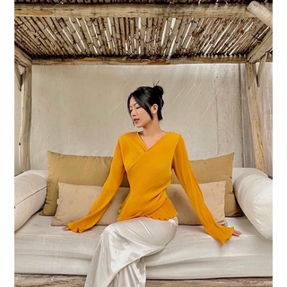 Áo dập li đắp chéo tà
