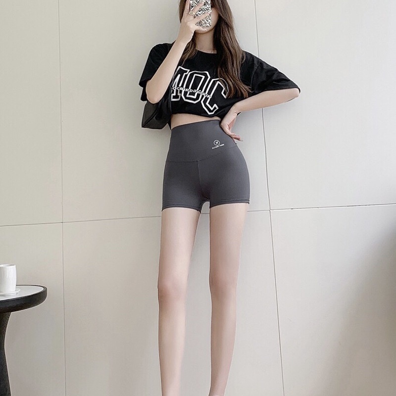 Quần short thể thao nữ (hàng chuẩn may đường viền) lưng cao tôn dáng chất thun lạnh - Quần váy mặc trong nâng hông