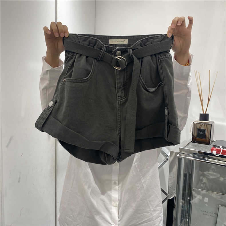 JSC Jiashucheng Quần Short Denim Ống Rộng Lưng Cao Cỡ Lớn Thời Trang Mùa Hè Đơn Giản Cho Nữ