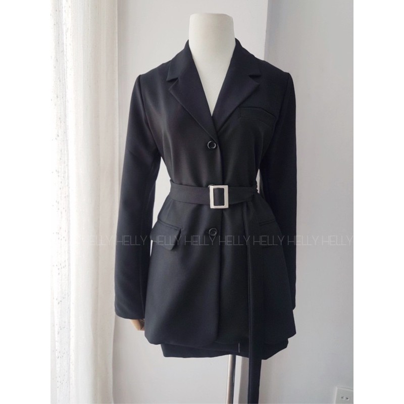 Áo Blazer Form Dài (Có Thể Mặc Thành Đầm) | Helly Shop | BigBuy360 - bigbuy360.vn