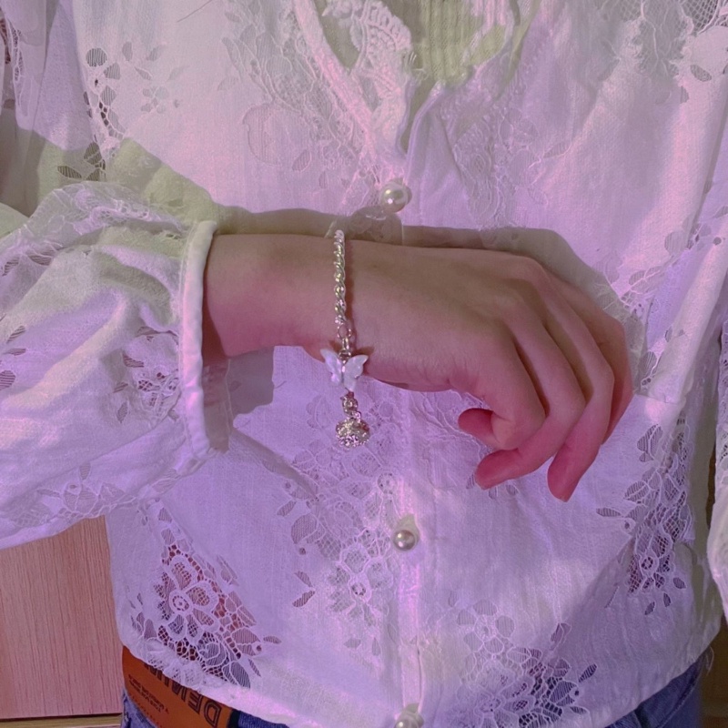 Vòng Tay Bạc Họa Tiết Bướm Xanh Thời Trang Hàn Quốc