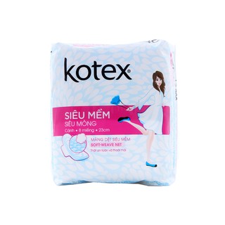 Băng vệ sinh Kotex siêu mềm siêu mỏng có cánh 8 miếng