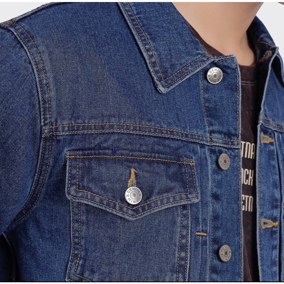 Áo Khoác Jeans Nam Màu Xanh Chất Liệu Cao Cấp Không Phai Phong Cách Đường Phố Năng Động - TLB Vietnam