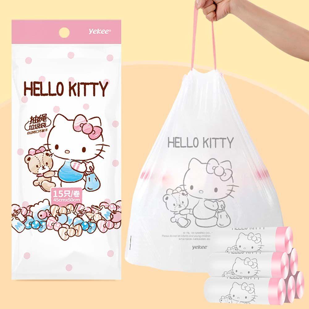 Túi Đựng Rác Dùng Một Lần In Họa Tiết Mèo Kitty Dày Dặn Tiện Dụng Cho Nhà Bếp