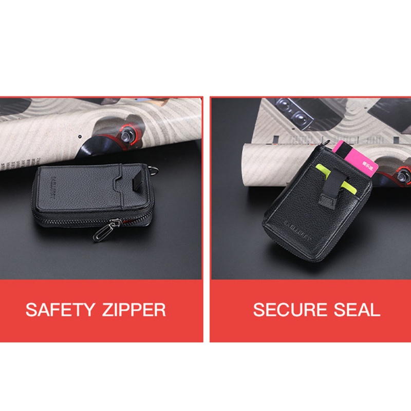 Ví Da PU Dáng Ngắn Có Khóa Kéo Phong Cách Vintage Cho Nam