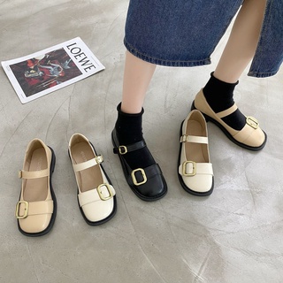 Giày oxford đế bằng quai cài phối màu thời trang cá tính trẻ trung