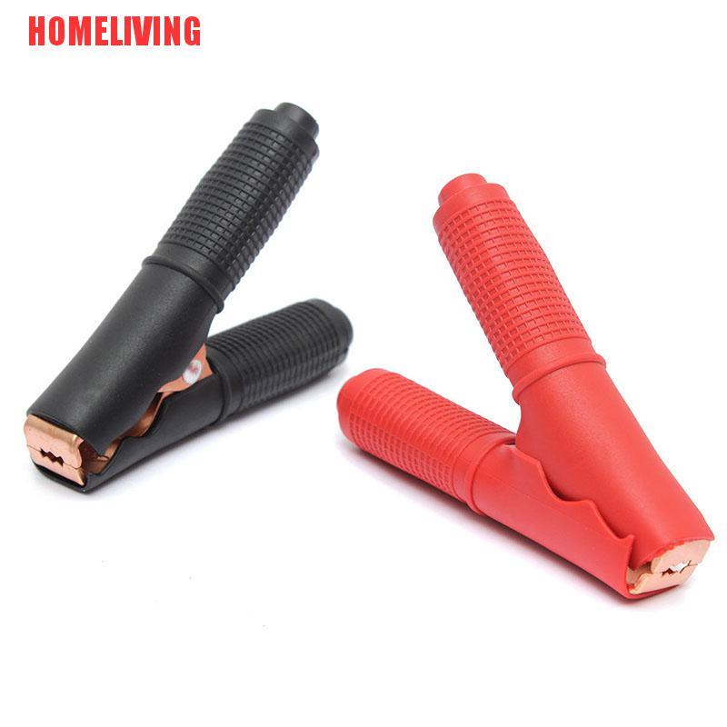 Set 2 Kẹp Cá Sấu Kiểm Tra Ắc Quy Xe Hơi Màu Đỏ + Đen