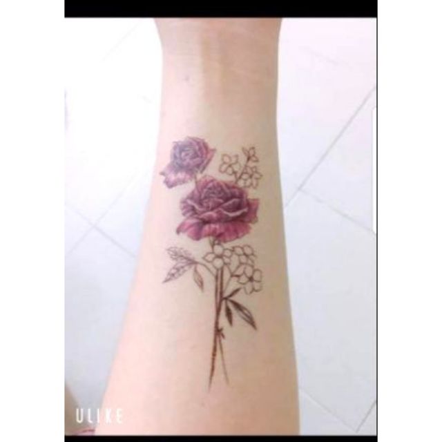 Hình xăm dán tatoo hoa h13.Xăm dán tatoo mini tạm thời, size &lt;10x6cm