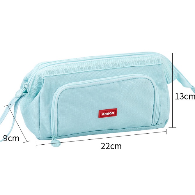 Túi Đựng Bút Bằng Vải Canvas Hai Lớp Sức Chứa Lớn Đa Năng Đơn Giản Ốp