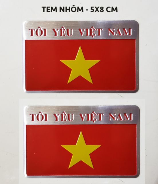 BỘ 2 DECAL NHÔM CỜ VIỆT NAM